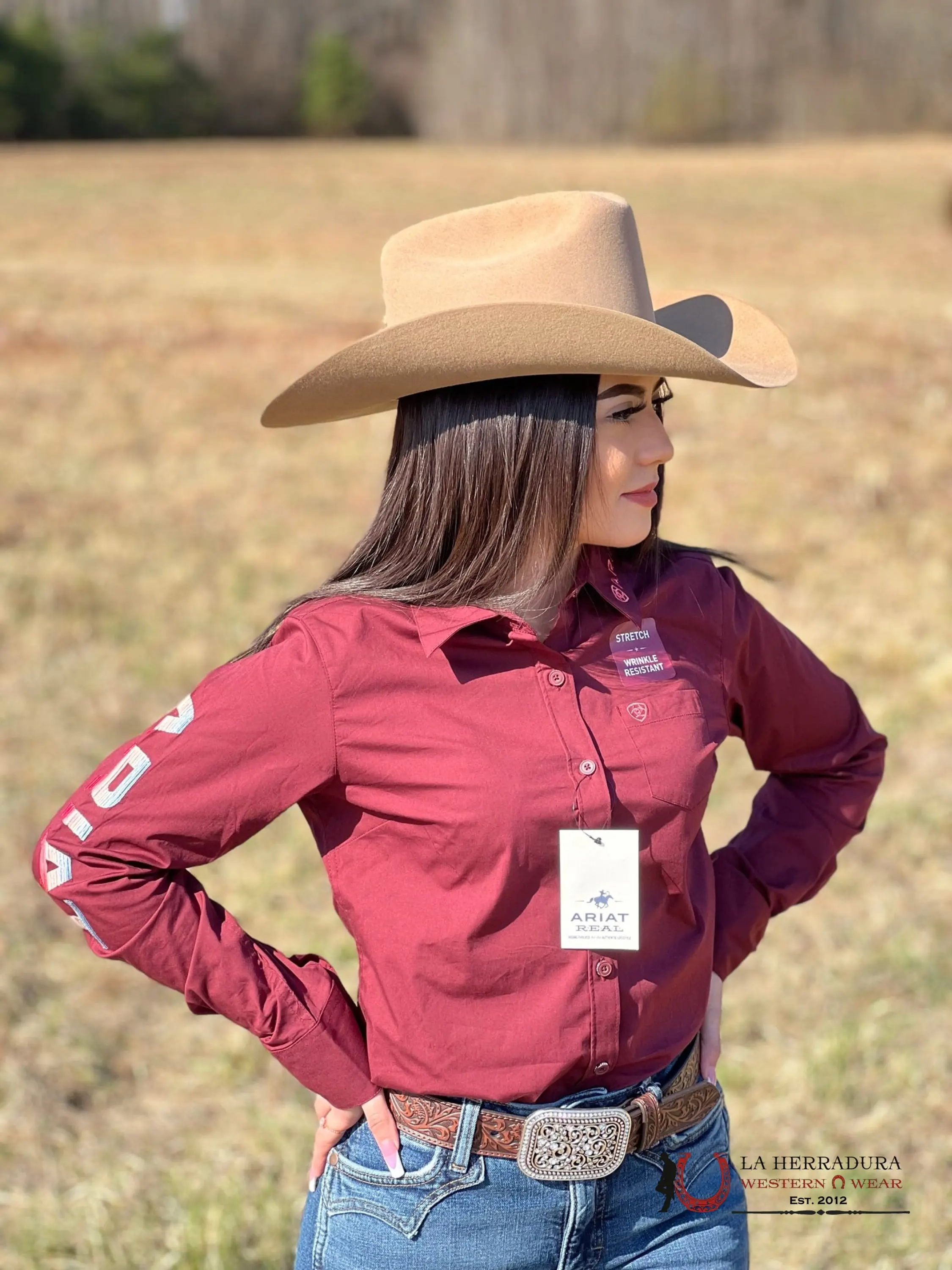 WOMEN ARIAT KIRBY LONG SLEEVE SHIRAT ZINFANDEL 10039458