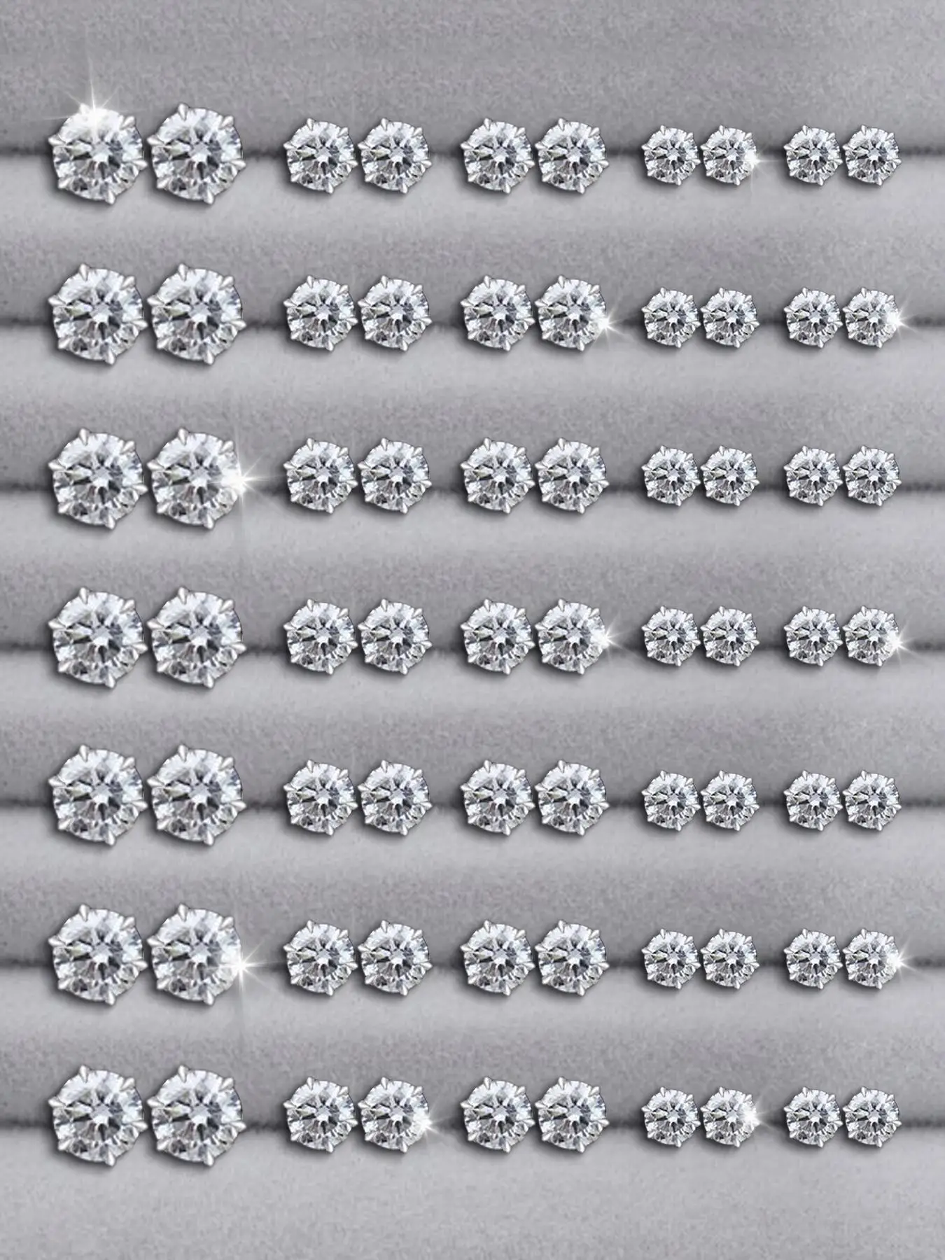 12/24/36 Pairs Irregular Size Rhinestones Decor Stud Earrings for Party, Luxury Jewelry, Summer 2024 Elegant Trendy Stud Earrings, Women Jewelry Acce
