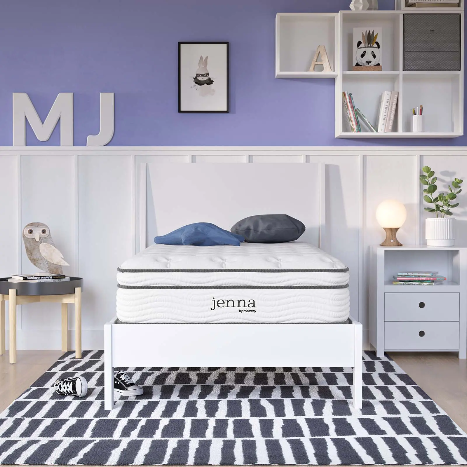 Modway Jenna 10-in Hybrid Twin XL Mattress, White - Pressure Relief Mattress with Cool Airflow, Foam Layers, Motion Isolation, Innerspring Support