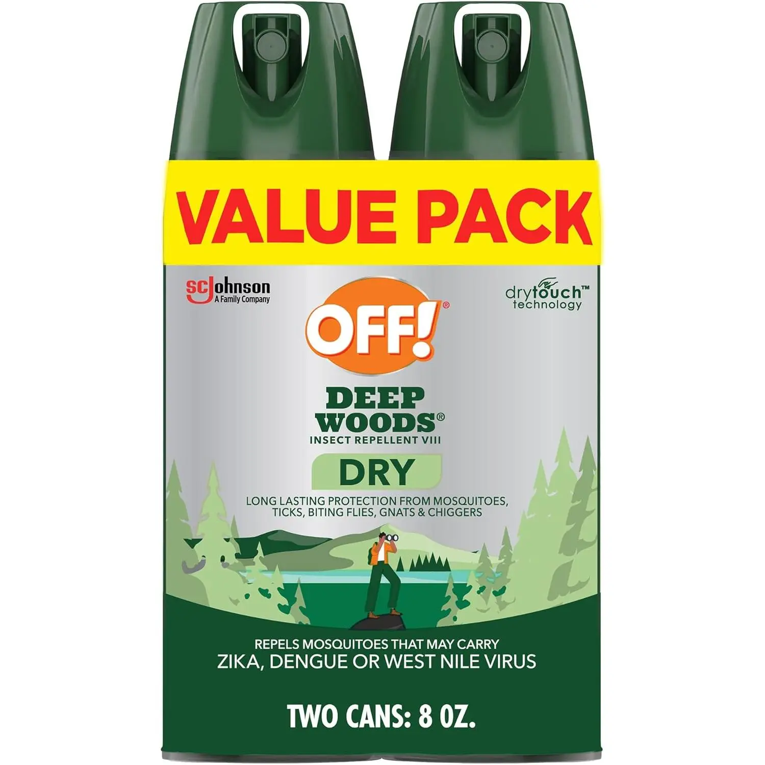 OFF! Deep Woods Insect Repellent Aerosol, Dry, Non-Greasy Formula, Bug Spray with Long Lasting Protection from Mosquitoes and Ticks, 4 Oz, (Pack of 2)