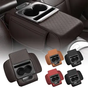 Car Armrest Box Cushion Pad Universal Center Console Storage Box with Cup Holder