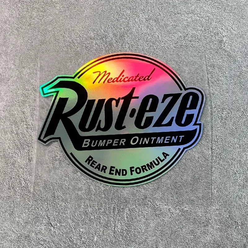 1PC Rainbow Holographic Rust-eze Personalized Tuning Sticker, Hologram Stickers, Automotive Decals, Car Decorative Sticker, Decal For Cars, Suitable for Car Scratch Covering/Body Decor/Luggage DIY, Anime Element Decal, Easily Create Your Style