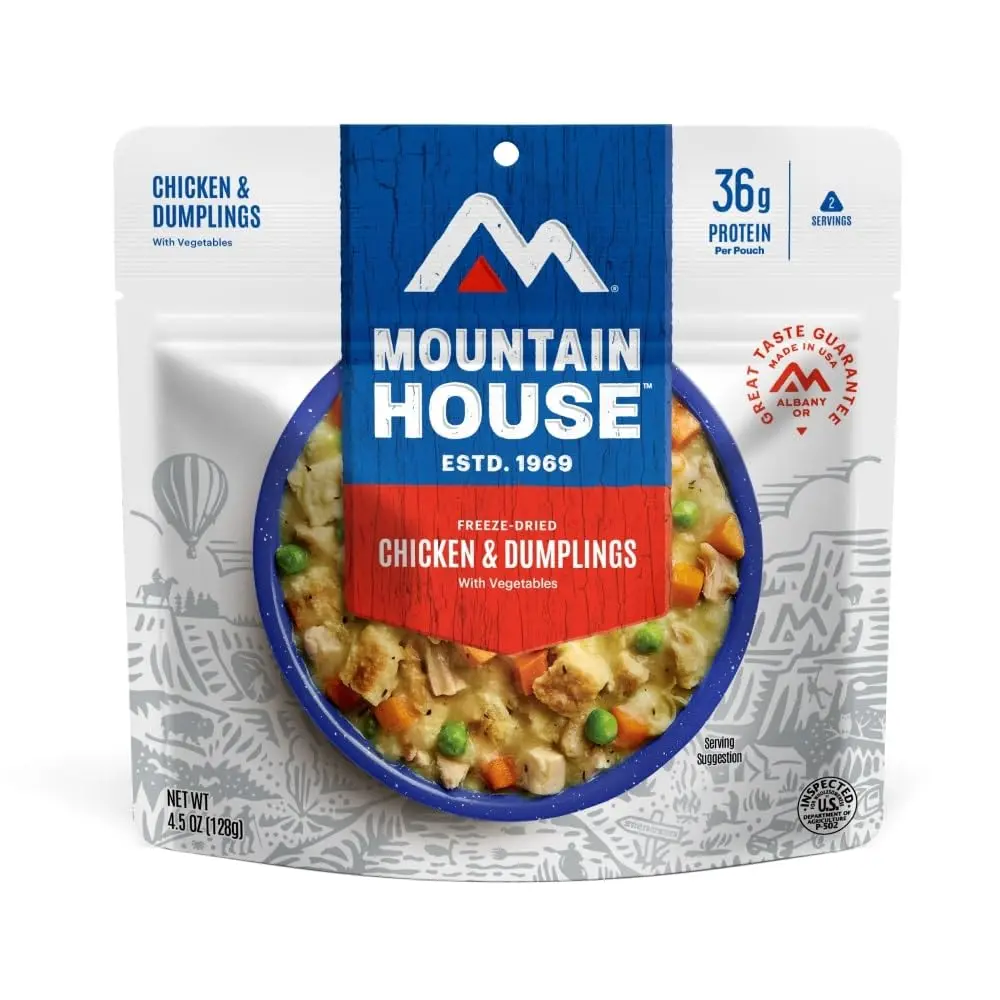 Mountain House Chicken & Dumplings | Freeze Dried Backpacking Camping Food |2 Servings, MULTI (55165)