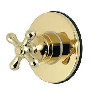 212 MAIN Traditional Single-Cross Handle 3-Way Diverter Valve with Trim Kit, Solid Brass, Polished Finish, In-Wall Use Bathtub Faucet, Bathroom Fixture