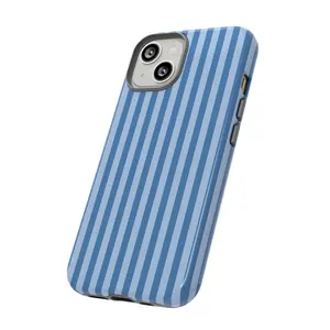 LITTLE BLUE STRIPES Phone Case |   Blue Pink Stripe Print, Shockproot Phone Protective Cover,  Modern Floral Phone Cover For Iphone 17 Air 16 15 14 pro promax plus 13 12 11 cases Samsung Galaxy 5G 23 24 25 Ultra Gift