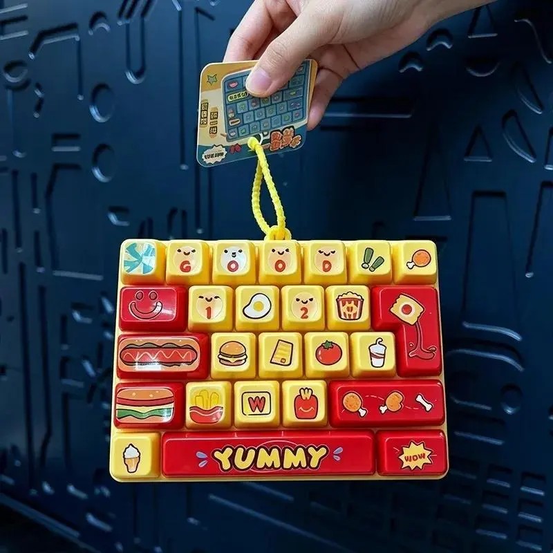 @/26-Key Fidget Button Keychain, Cute Decompression Toy & Bag Hanging Ornament, Fun Stress Relief Pendant for Children