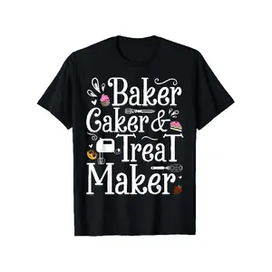 Men'S And Women'S Vintage Baking T-Shirt 180G Heavy Soft Round Neck T-Shirt BAKERCAKETREATMAKER Cupcakes And Baking Tools Design Bakers Cake Decorators Pastry Chefs Machine Washable Casual Fashion T-Shirts for All Seasons