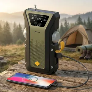 Emergency Survival Radio: AM/FM NOAA Weather Alert, Solar Hand Crank Power Bank with USB/Type-C, Bright LED Flashlight & SOS for Outdoor Emergency Preparedness Kit
