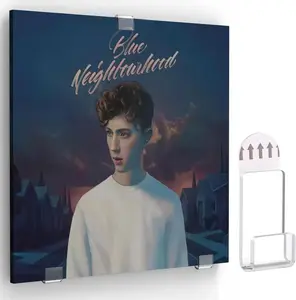 Vinyl Record Wall Mount Display Holder 4 Set 12Pcs Self Adhesive Acrylic Shelf for Album Covers Single LP No Screws No Drills Sleek Invisible Design