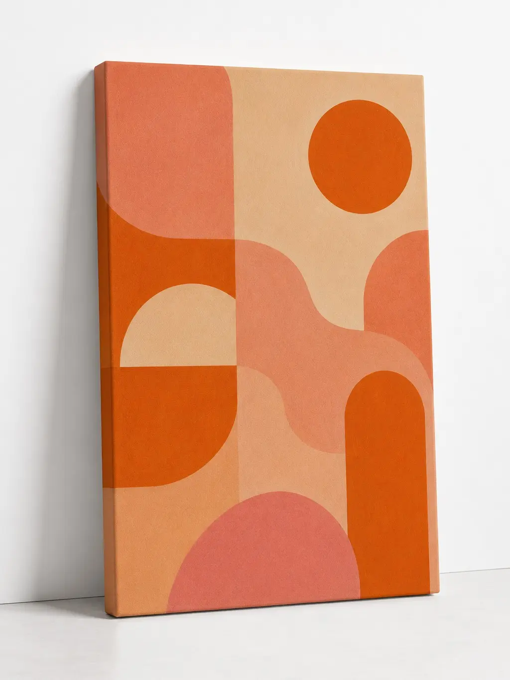 Abstract Art Canvas Print - Modern Geometric Design in Warm Tones for Home Decor