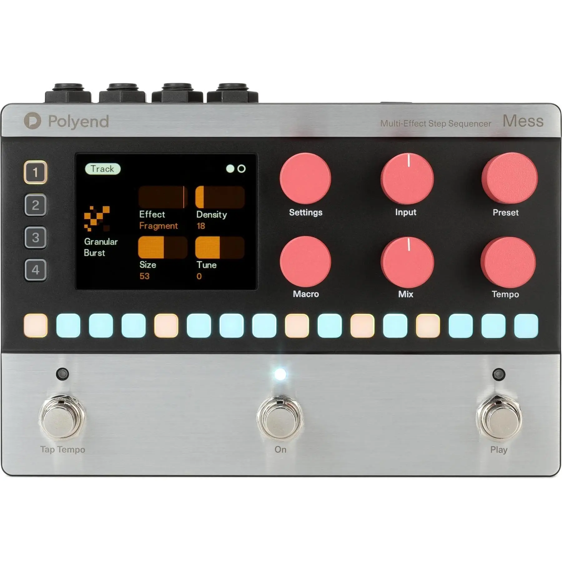 Polyend MESS Multi-effect Step Sequencer Pedal - Analog Stompbox for Musical Electronic Guitar Effects, 1,000 Presets, 120+ FX, 16-Step Grid Pad, 4 Independent FX Tracks, Maximum Customization, Hands-On Controls for Live Performance