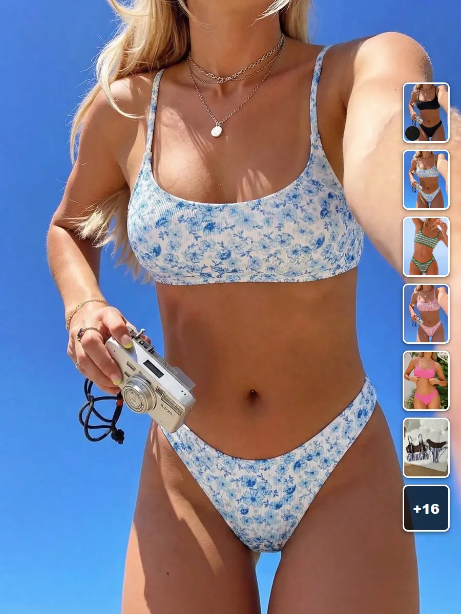RUTMAN High waist ribbed 2 piece bikini set beach vacation summer swimwear