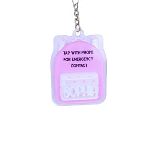 Custom NFC Emergency Tag, Emergency Contact Backpack Tag, NFC Backpack Tag, Tap for Contact Info Keychain, Emergency Contact NFC Keychain