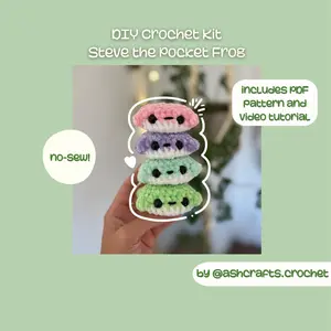 DIY Crochet Kit Pocket Frog - Gift Idea - Craft Kit