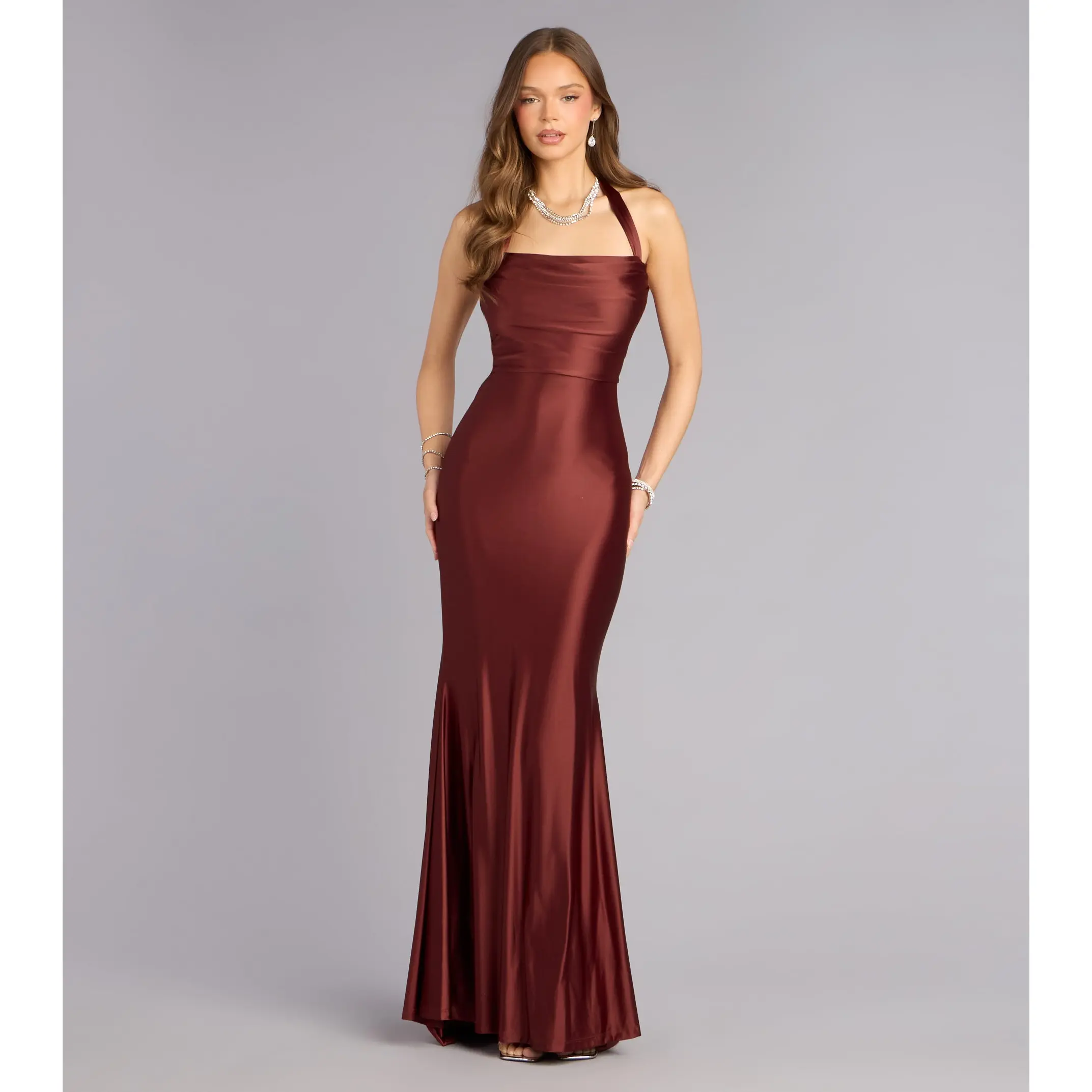 Jemma Halter Lace-Up Mermaid Dress - TikTok Shop