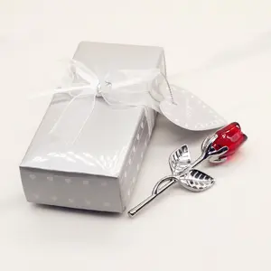 Mini Red Crystal Rose with Box - Shiny Glass Rose Ornament, Eternal Flower Gift for Valentine's Day, Mother's Day & Birthday, Household Items Decor for Room Use,summervibes