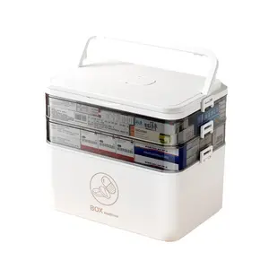 Medicine Storage Box, 3-Tier 1 Count Portable Waterproof Organizer with Moisture-Proof Shading and Closure, Large Capacity Durable Plastic First Aid Kit Storage for Home, Office, Dorms,   2025 Dealsforyoudays