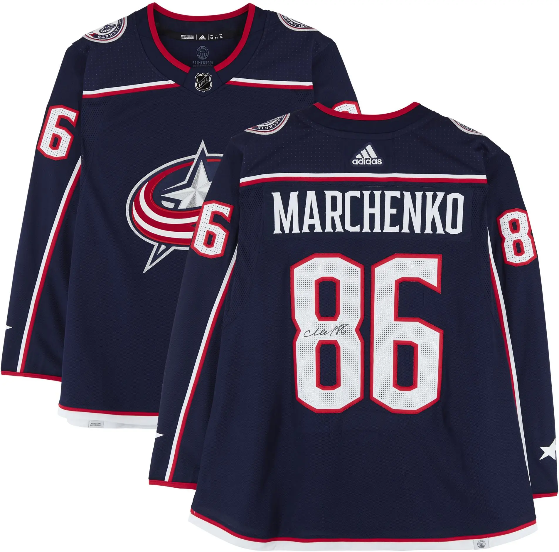 Kirill Marchenko Columbus Blue Jackets Autographed Navy Adidas Jersey - Fanatics Authentic Certified