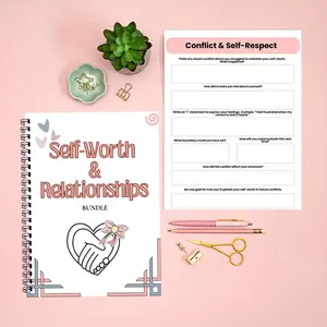30+ Self Worth & Relationship Workbook, Therapy Worksheets, couples therapy, relationship, self care therapy workbook