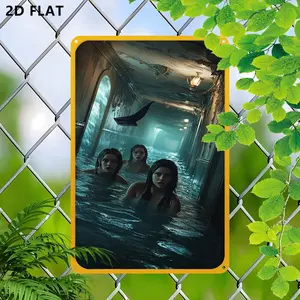 Exquisite Iron Artistic Wall Decoration, 2D Flat 1pc, 8x12 Inch, Perfect for Bathroom and Basement, Ideal for Halloween Decor