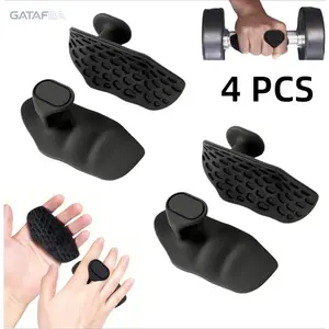 4Pcs Fitness Lifting Hand Grips, Rubber Callus Palm Protector Sleeves, Unisex Non Slip Hand Support Covers for Pull Ups Gymnastics Cross Training High Intensity Gym Workout