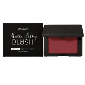 Zephoco Dark Red Matte Silky Blush High Pigmentation Easy to Blend Non-Cakey Atmosphere Makeup Everyday Versatile