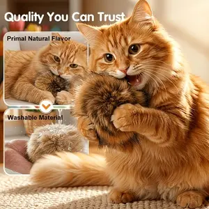 4pcs Rabbit Hair Ball Cat Toys, Indoor Cat Playset, Fun Chase Toy for Exercise, Washable, Enhances Bond with Cats