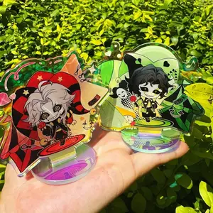 The Freak Circus 2pcs Acrylic Standee Set, Chibi Furry Jester Character Holographic Desk Display, Kawaii Circus Fandom Table Decor Gift