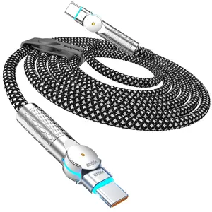 PINGXIN USB C to USB C Cable 10FT 240W, 180°Rotating USB C Cable Braided Type C Charger Cable Fast Charge for iPhone 16/16Pro/16Plus/16ProMax,MacBook Air,iPad Pro,Pixel,Samsung Galaxy S23/S24 Ultra-Black