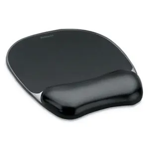 Fellowes Gel Support Mouse Pad - Black Desktop Accessory with Gel Crystals Wrist Support
