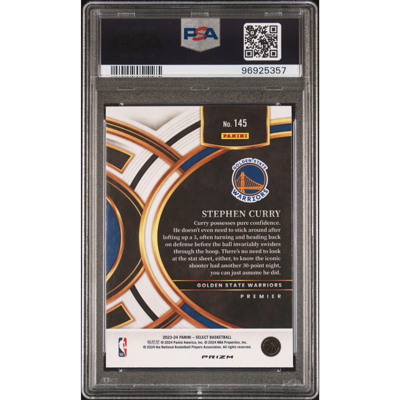 Stephen Curry PSA 2023 Panini Select Green White Purple Prizm #145 9