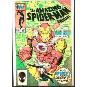AMAZING SPIDER-MAN ANNUAL #20 (8.5) 1ST COVER APPEARANCE OF IRON MAN 2020!! 1986