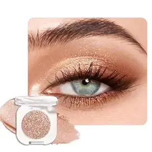 Light Brown Single Glitter Eyeshadow Makeup, Neutral Cream Eye Shadow for Women, Brown Shimmer Singles Eyeshadow Palette Pigmented Waterproof