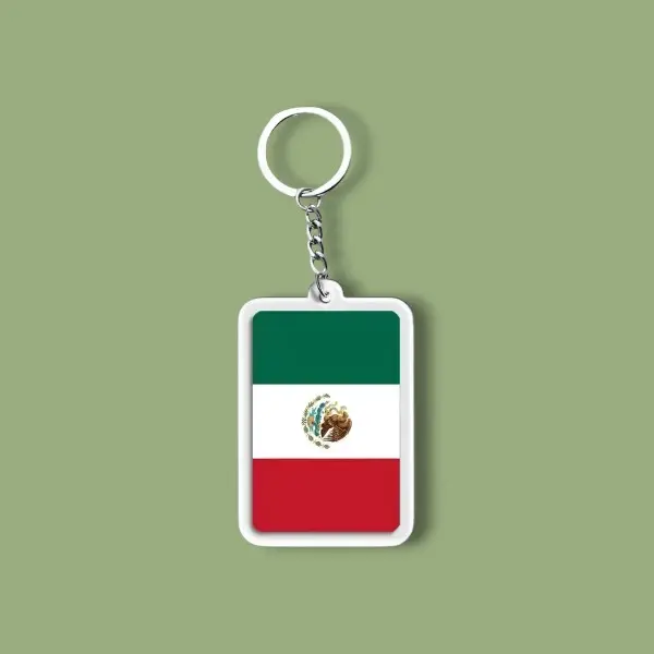 Bandera de México – Classic Flag Keychain - Mexican Flag Keychain