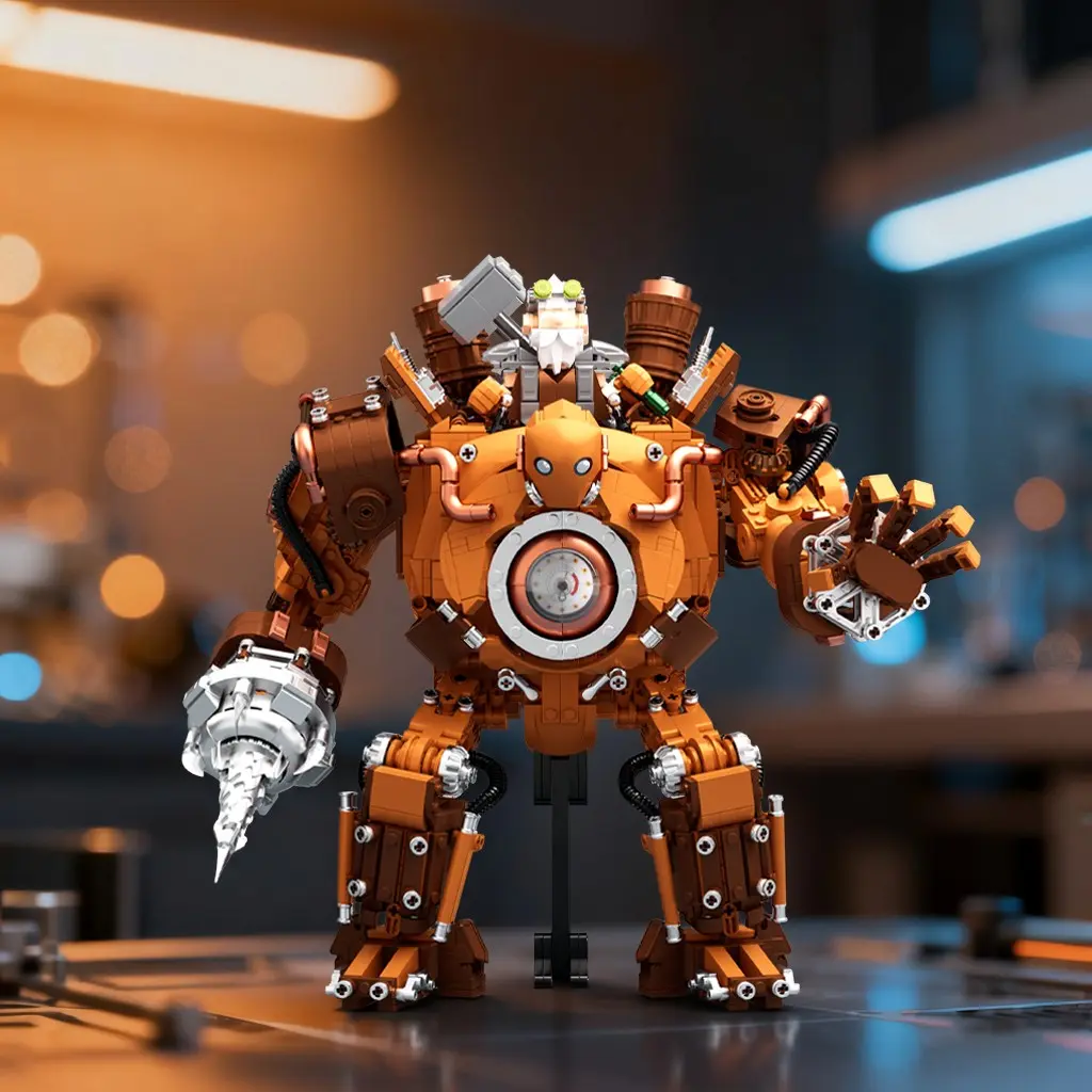 1777+ Piece Cyberpunk Mechanical Warrior Building Block Set, Model Building Kits, Bricker Build Sets, Robot Steam War Figure Statue Display Gift for Men Study Decor Home Accent Ideal Gift for Adults & Teens Birthday, Christmas, New Year Model