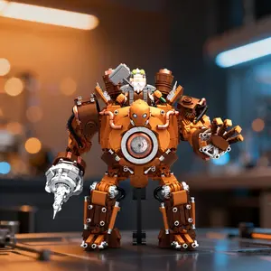 1777+ Piece Cyberpunk Mechanical Warrior Building Block Set, Bricker Build Sets, Robot Steam War Figure Statue Display Gift for Men Study Decor Home Accent Ideal Gift for Adults & Teens Birthday, Christmas, New Year Model