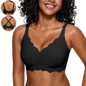 SereneFit Jelly Wireless Bra for Women – Soft Smooth Second Skin Seamless Comfort, Breathable No Dig Straps, Wide Side Support, Full Coverage Push Up T-Shirt Bra