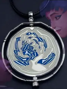 Cute Blue Rose Pendant Necklace for Ekko and Jinx Powder Unique Jewelry Gift for Women Men Jinx Ekko Fan Suitable for Both Men and Women Gift From A Best Friend