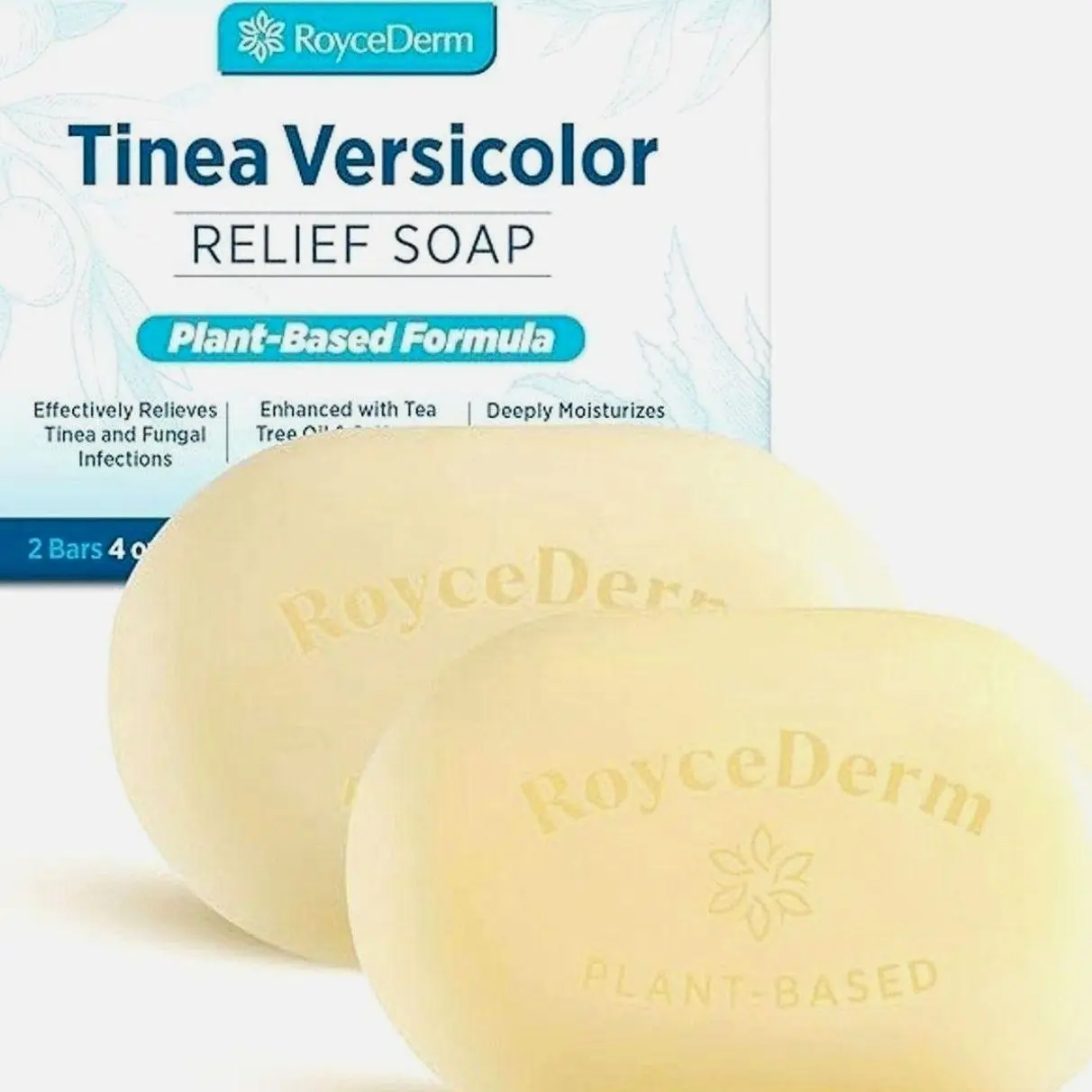 Roycederm Tinea Versicolor Relief Soap: Tea Tree Oil & Sulfur Cleansing Bar, Soothes Irritation, Hydrates & Supports Skin Health