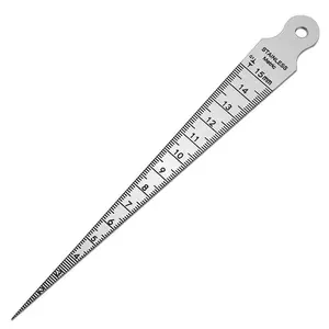 1pc wedge plug gauge with dual scale metric and imperial aperture gauges, used for weld seam gap detection and office measurement tools