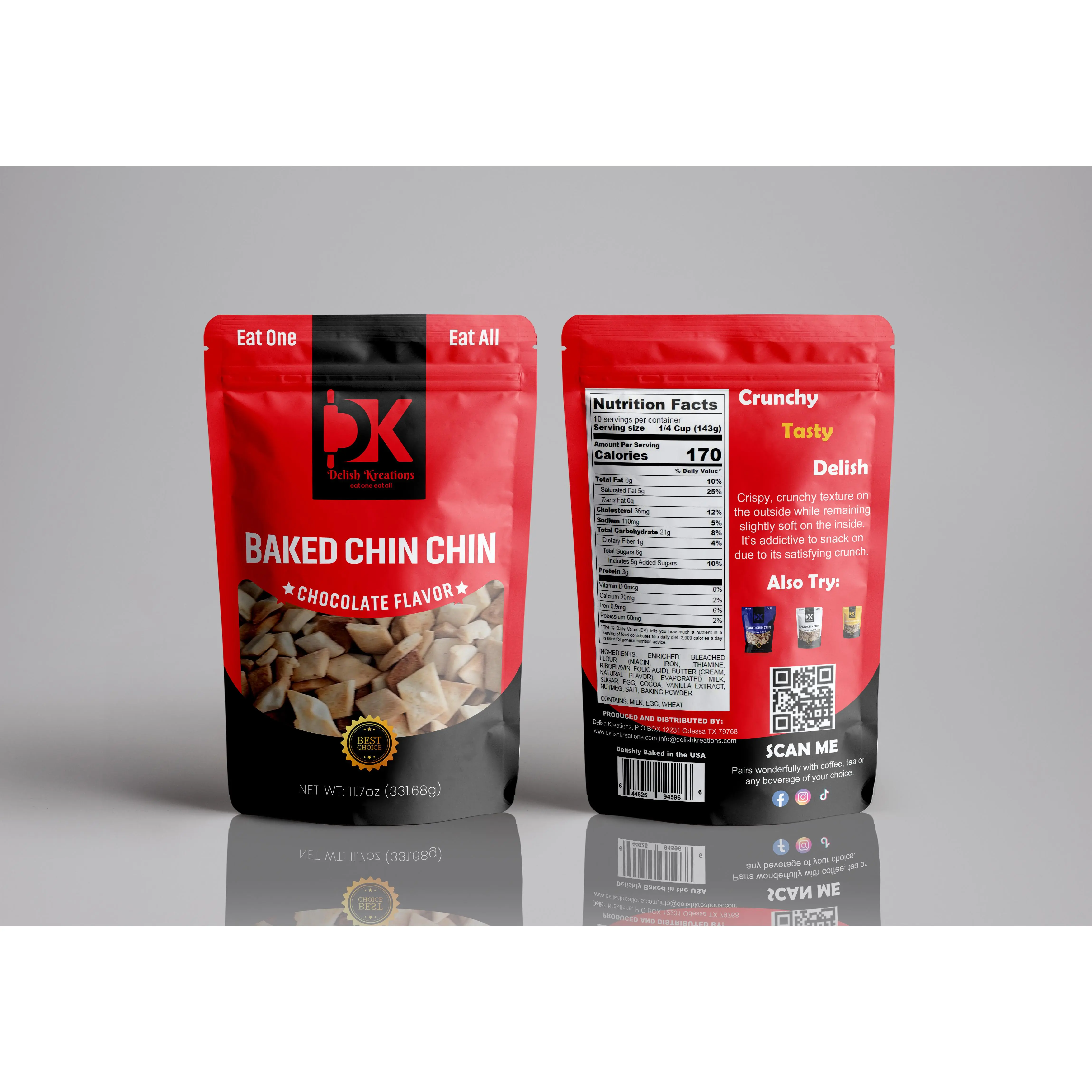 Baked Chin Chin Chocolate Flavor