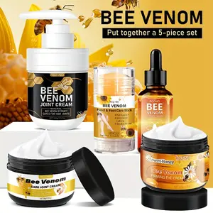 ROZINO Bee Venom Luxury Skincare Set – 5-Piece Anti-Aging Collection (Essence + Eye Cream + Lip Balm + Hand-Foot Stick + Moisturizer)| Perfect for Thanksgiving, Christmas & New Year Gifts| Wild Yam & Hyaluronic Acid Hydration