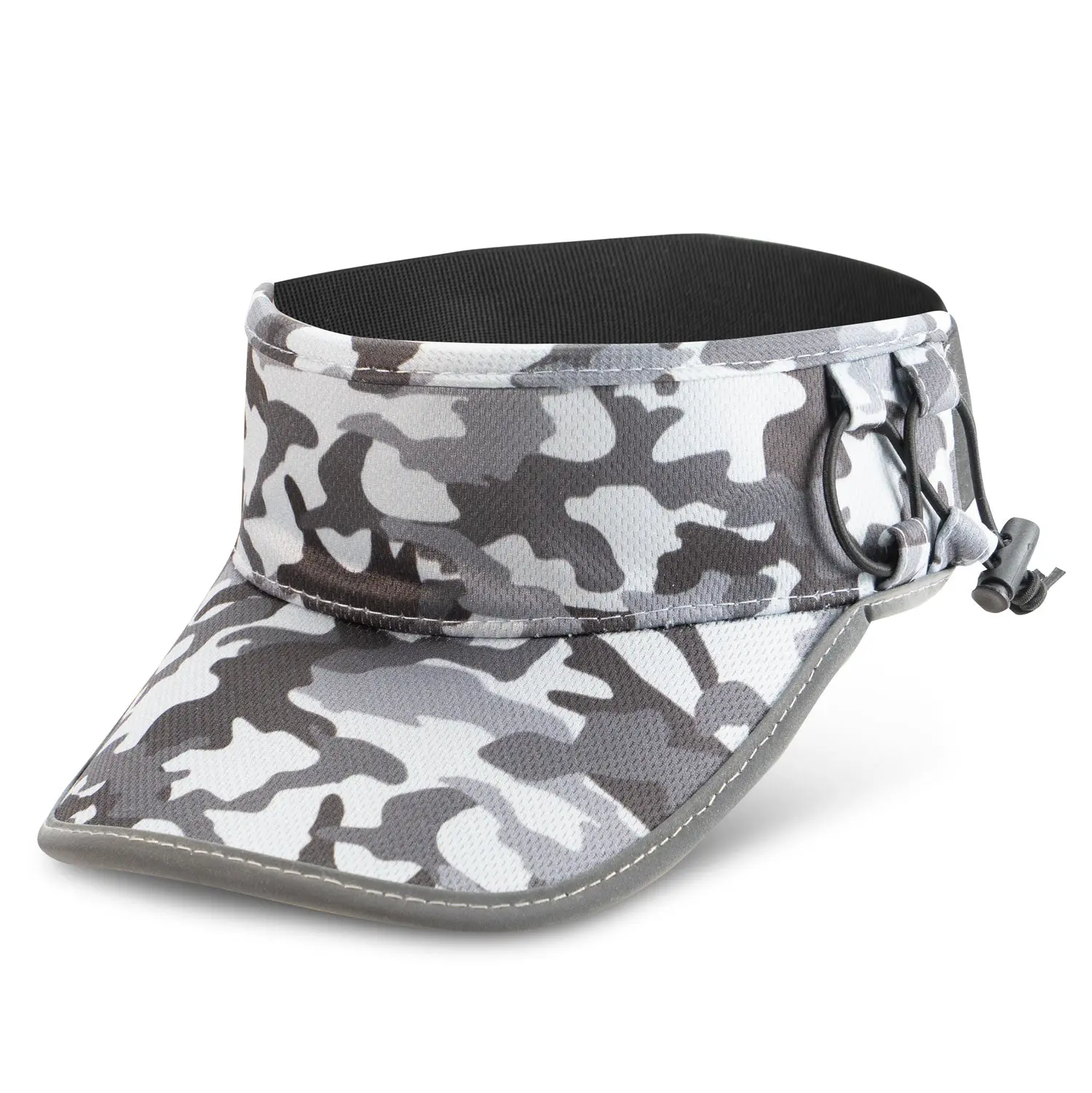 Adjustable Camo Visor Hat for Runners - Moisture-Wick Performance Fabric, Custom Fit, Reflective Piping, Elastic Adjustable Strap, Functional Storage, Mesh Visor, Convenience, Keeps Sweat Under Control, Sports Outdoor Hat for Hiking/Light Outdoor