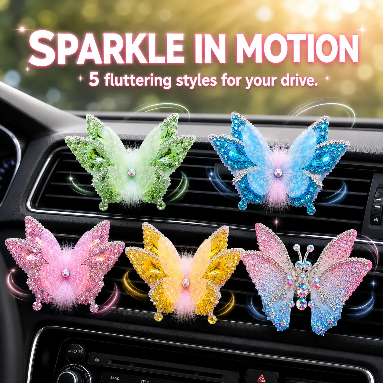 3D Glitter Rhinestone Wings, Moving Wings Design, Cute Barrettes for Fairytale Garden, Eco Bottle DIY Projects, Birthday Cakes, Car Accessories, Home/Office Decoration