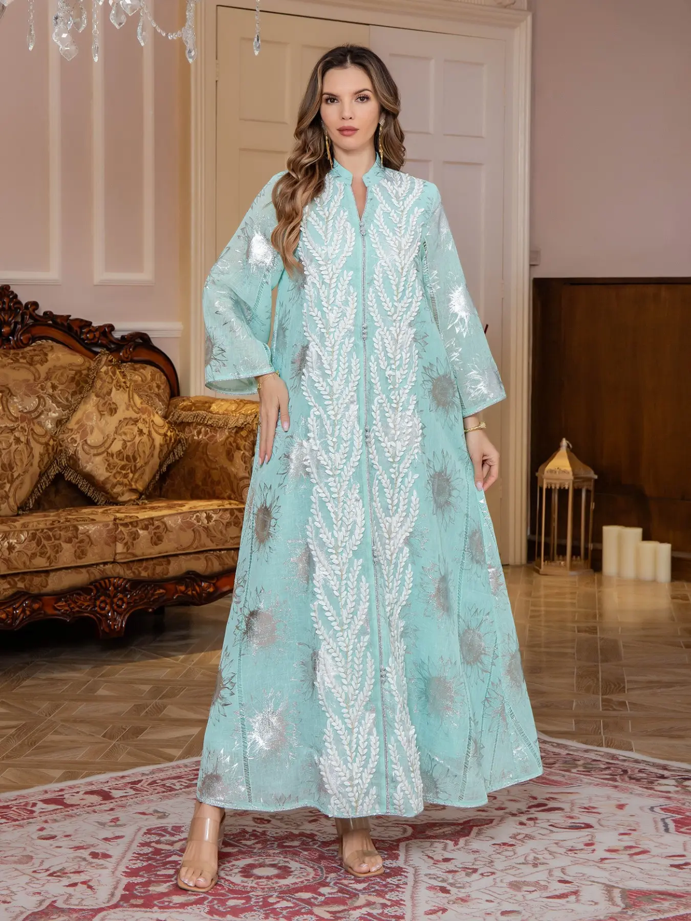 In-stock Middle Eastern women's traditional style embroidered mesh dress  JaIabia, fashionable and elegant long robe, Kaftan long robe, festival  evening dress Abayas For Eid, Dubai Abaya - TikTok Shop