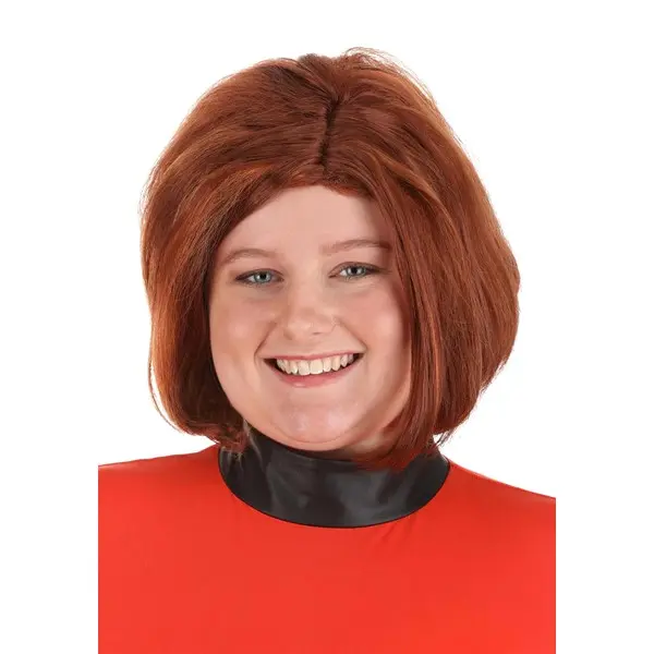 HalloweenCostumes Women's Mrs. Incredible Wig, Officially Licensed Disney The Incredibles Smooth Synthetic Short Bob for Cosplay, Synthetic Smooth Wig