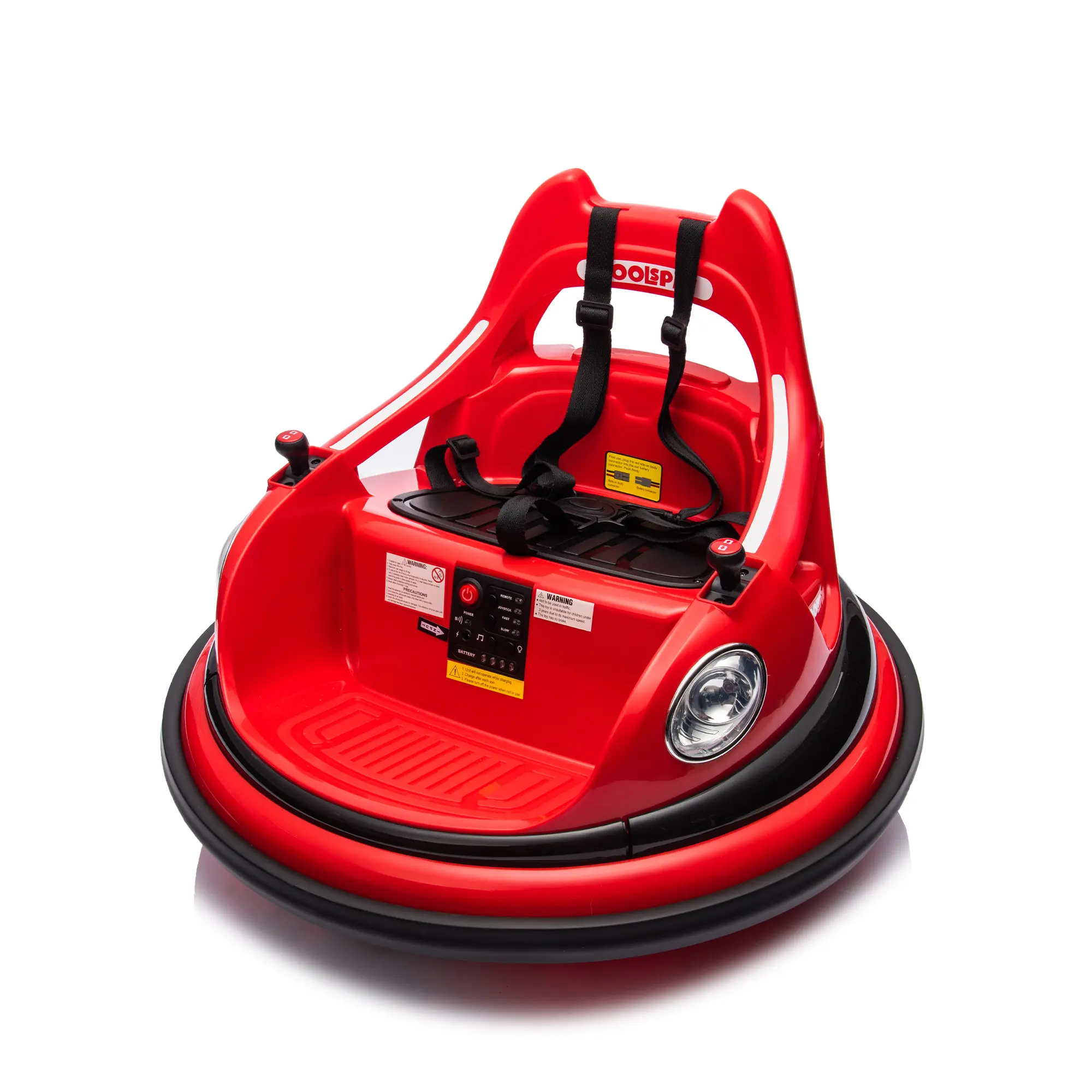 Mersco 12V Rechargeable Ride-On Bumper Car for Ages 1.5-6, 2.4GHz RC Toddler Electric Toy with 2 Speeds, 2 Driving Modes, 360° Spin, Anti-Collision Padding, Lights, Music, Personalized Riding, PVC-Free Gift