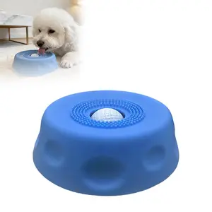 Multi purpose dog bowl, Slow Feeder Dog Lick Bowl with Rolling Ball No-Mess Liquid Treat Dispenser Suction Cups Oral Hygiene Bowl for All Breeds 15.10 Oz