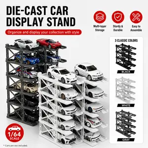 Modular 1:64 Scale Parking Garage Display - Expandable Multi-Level Rack for Model Cars | Dustproof Storage Cabinet & Collection Showcase Gift Diorama
