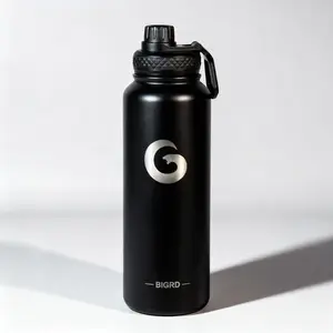 Bigrd-40oz Dual-Layer Stainless Steel Insulated Cup, Bottle, Straight Edge Design, Ideal for Hiking/sports/outdoor Travel, Durable Handle